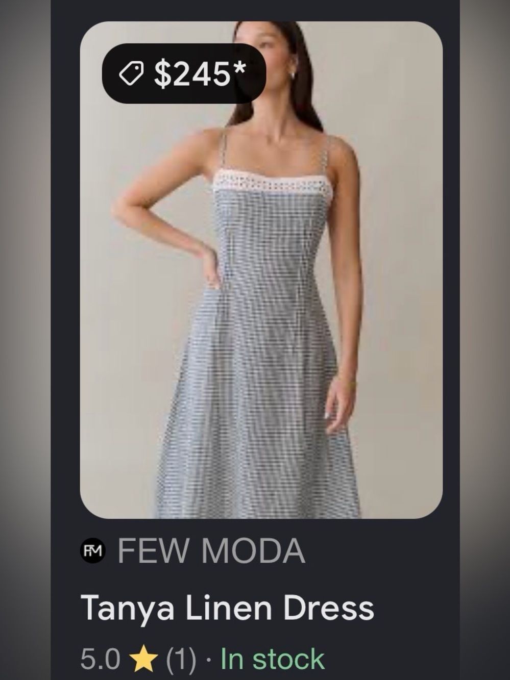 Few Moda Tanya 100% Linen Gingham Midi Dress NWT - Picture 3 of 10